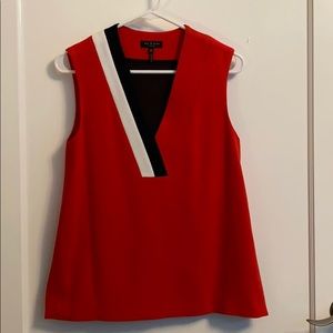 rag & bone XS red sleeveless blouse